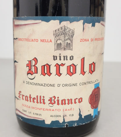 Barolo Fratelli Bianco Riserva 1964 Nizza Monferrato bott.72 cl 13,8%