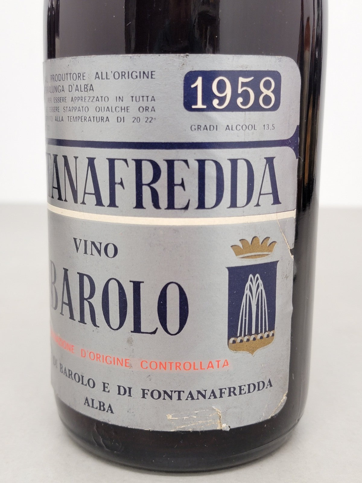 Barolo Fontanafredda 1958 Serralunga D'alba bott.72 cl, 13,5%