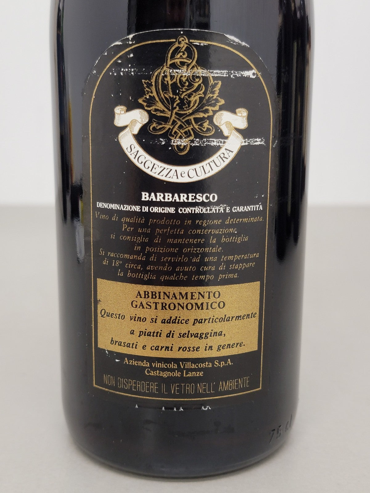 Barbaresco Villacosta 1987 Castagnole Lanze bott. 75 cl 13.5%