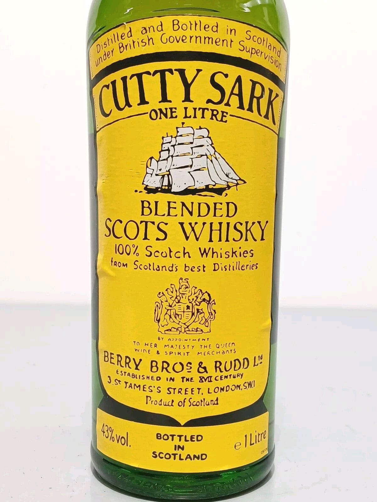 Whisky Cutty Sark 1970s Berry Bros Rudd Blended Scotch Whisky bott.1 litro 43%
