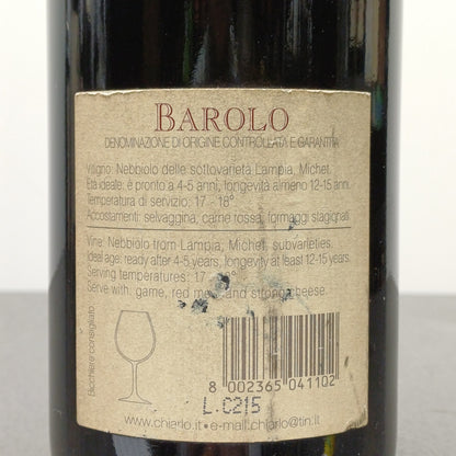 Barolo Michele Chiarlo 2001 Tortoniano bott.75 cl