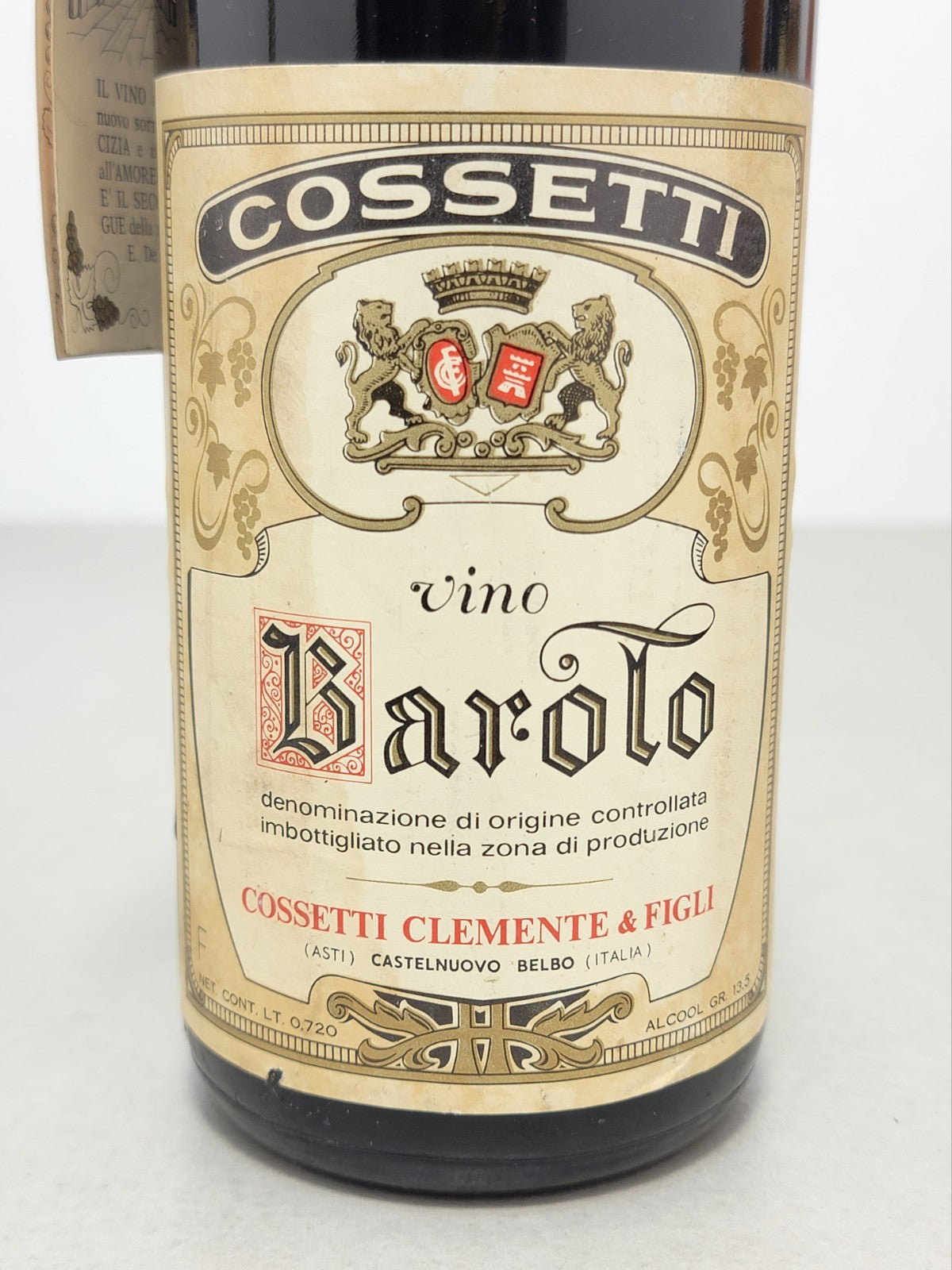 Barolo Cossetti 1966 Clemente & Figli bott.72 cl 13.5%