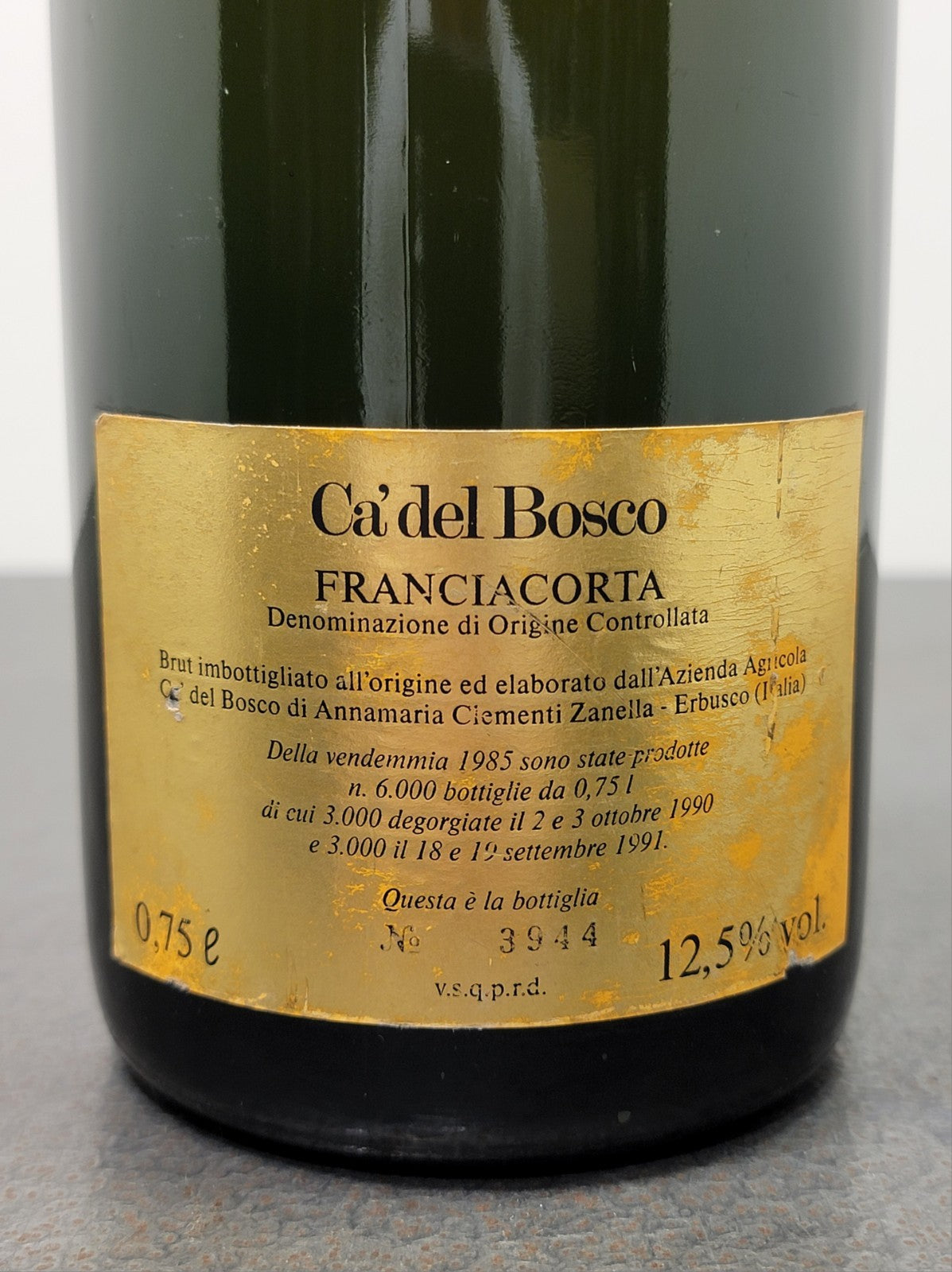 Franciacorta Ca'del Bosco 1985 Annamaria Ciementi Zanella Brut bott. 75 cl 12.5%