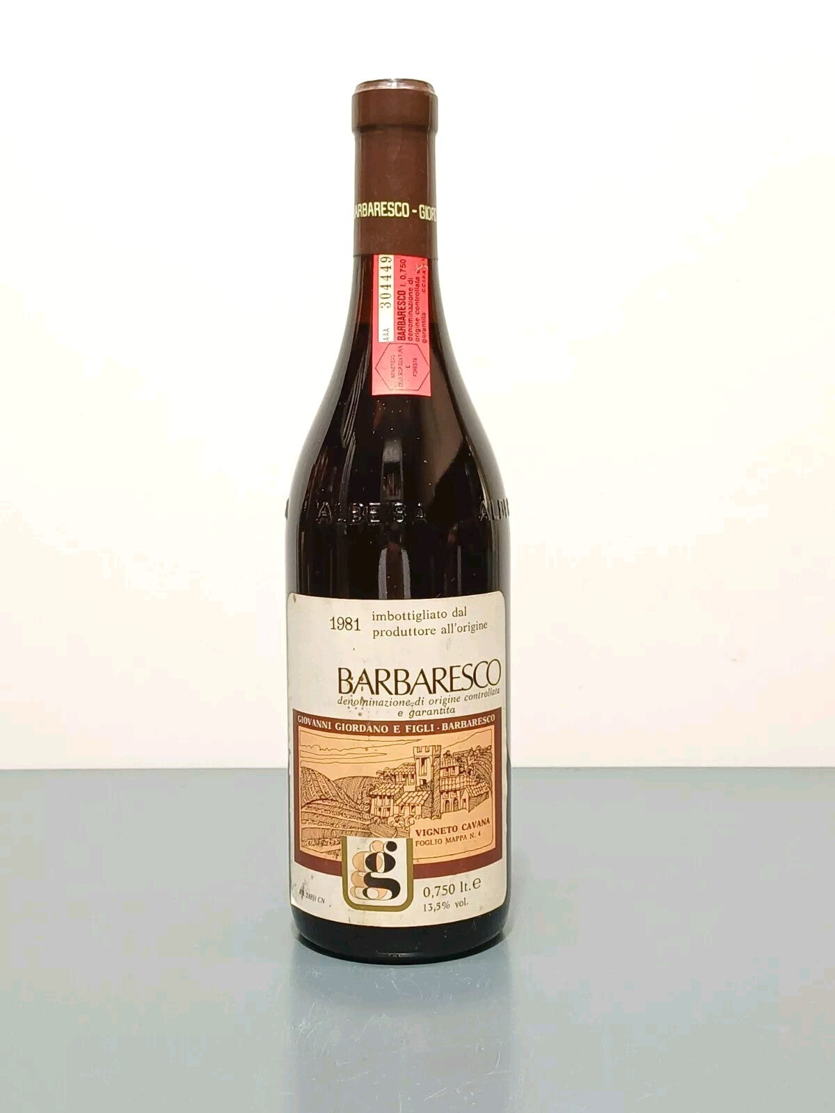 Barbaresco Giovanni Giordano 1981 Vigneto Cavana bott. 75 cl 13.5%