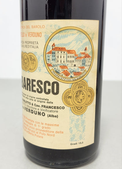 Barbaresco Castello Di Verduno 1965    G.B .Burlotto bott.. 72 cl 13.5%