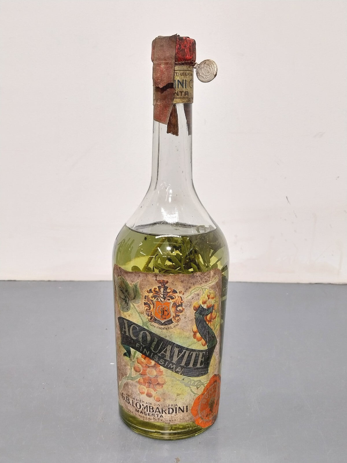 Grappa 1944/47 G. B Lombardini Acquavite Sigillo Reale bott 1 litro