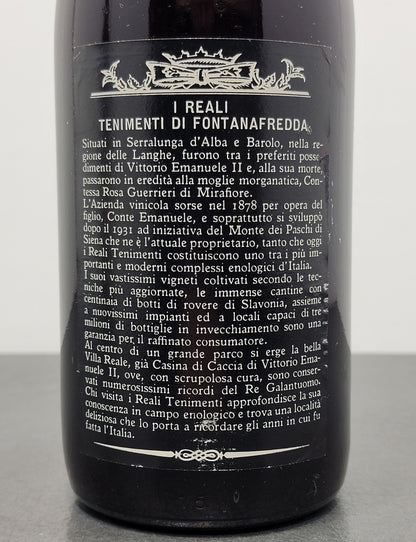Barbaresco Fontanafredda 1975 Serralunga D'Alba  bott..75 cl 13%
