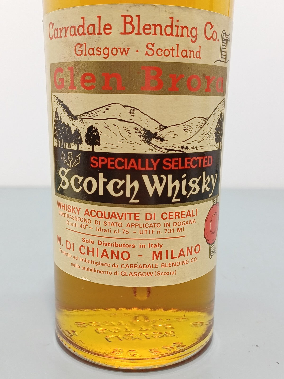 Whisky Glen Brora Specially Selected Carradale Blending Co bott.75 cl anni 70
