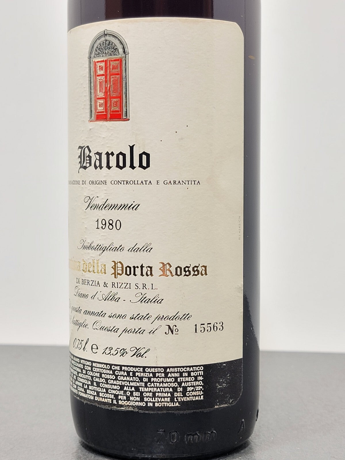 Barolo Cantina della Porta Rossa 1980 Di Berzia & Rizzi bott.75 cl 13.5%