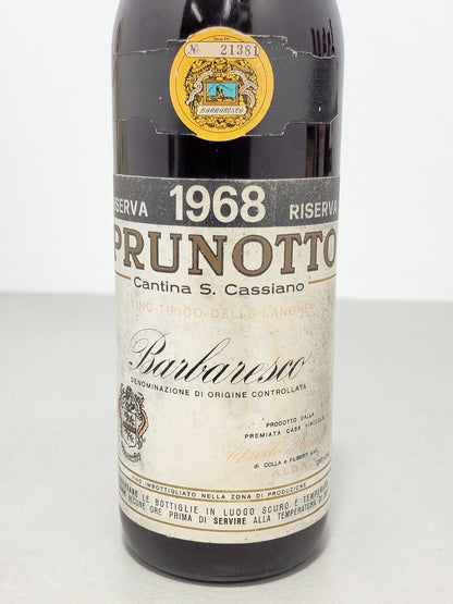 Barbaresco Prunotto Riserva 1968 Cantina S. Cassiano bott.72 cl 13.5%