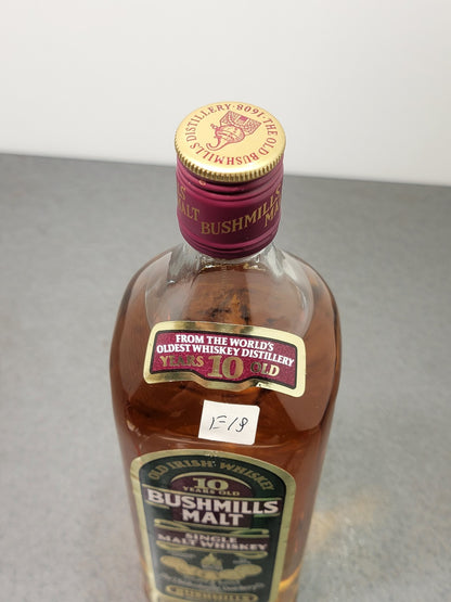 Whisky Bushmills 10 years 1990s Irish Old Whisky Single Malt bott. 1 Litro 43%