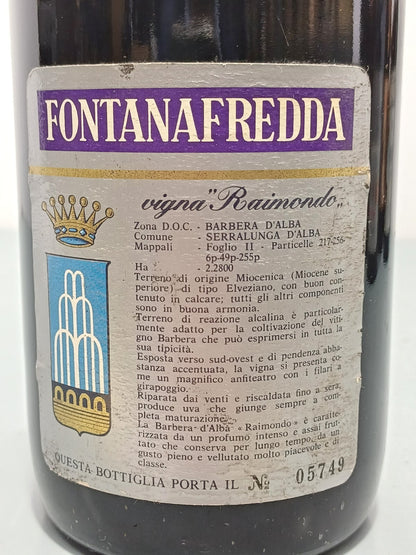 Barbera Fontanafredda 1978 Vigna Raimondo bott. 75 cl