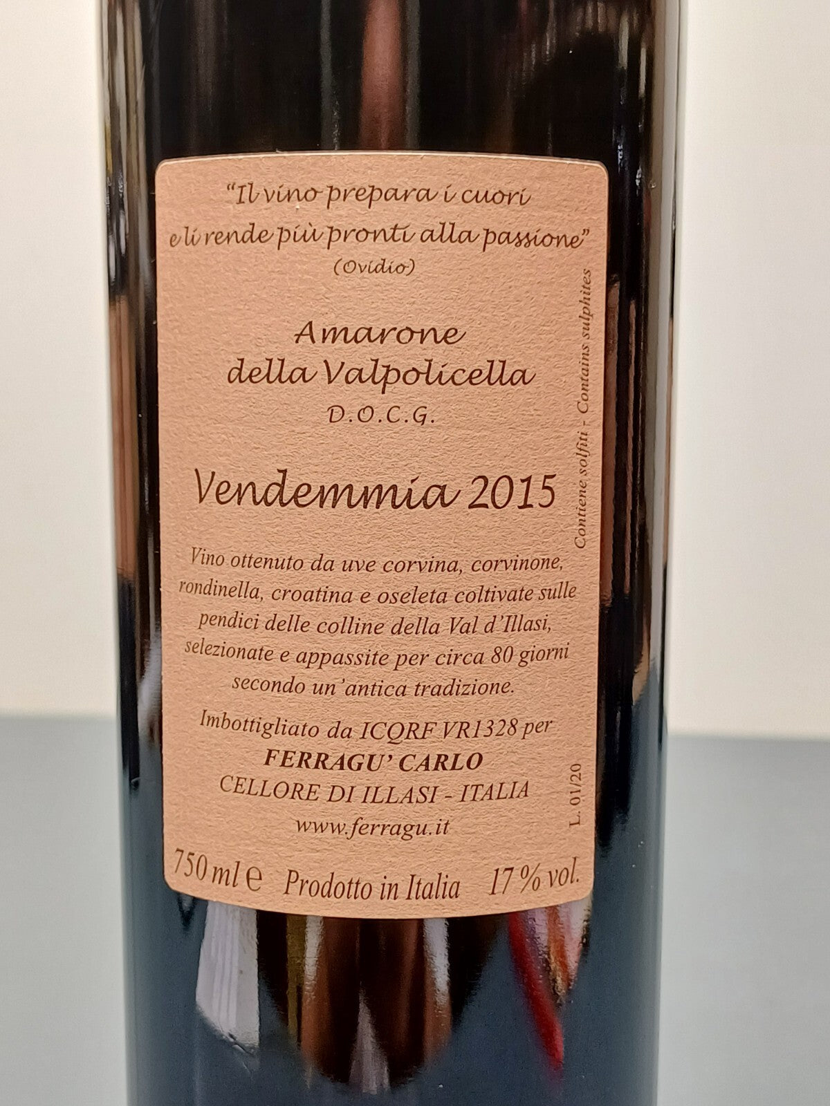 Amarone Ferragu Carlo 2015 Valpolicella bott..75 cl 17%