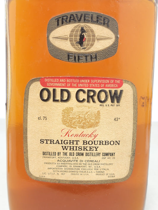 Whisky Old Crow Traveller Fifth Kentucky Straight Bourbon 1960s bott. 75 cl 43%