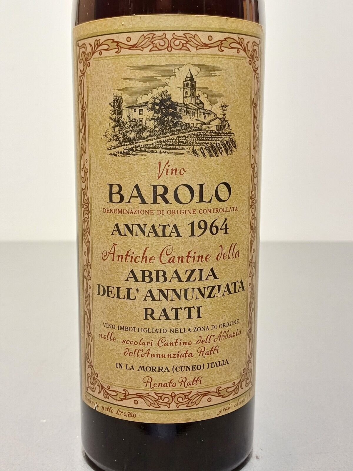Barolo Renato Ratti 1964 Antiche Cantine Abbazia dell'Annunziata bott.72 cl