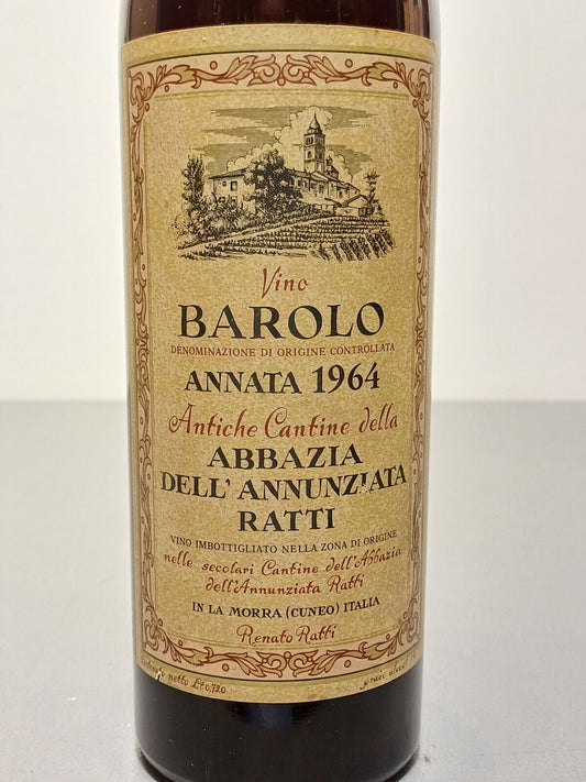 Barolo Renato Ratti 1964 Antiche Cantine Abbazia dell'Annunziata bott.72 cl
