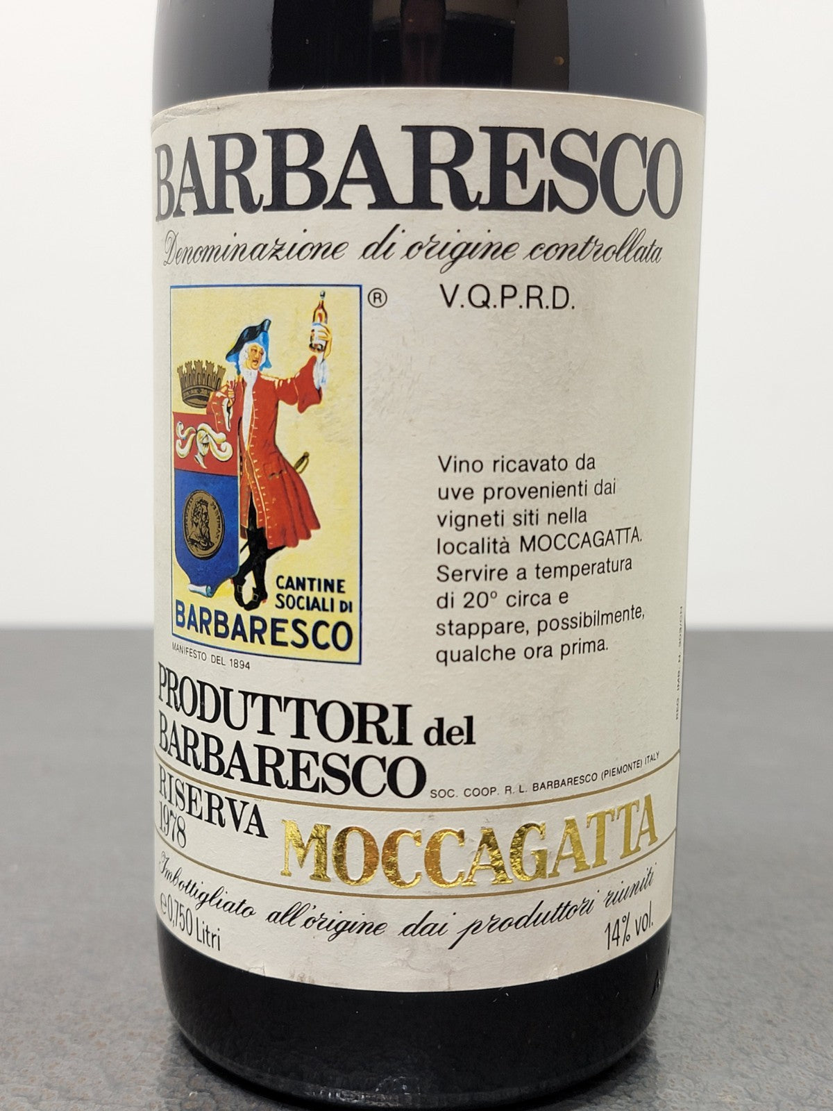 Barbaresco Moccagatta Riserva 1978 Produttori Del Barbaresco bott. 75 cl 14%