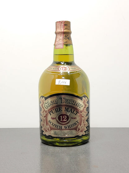 Whisky Glen Turner 12 years Pure Malt Scotch Whisky anni 80 bott.100 cl