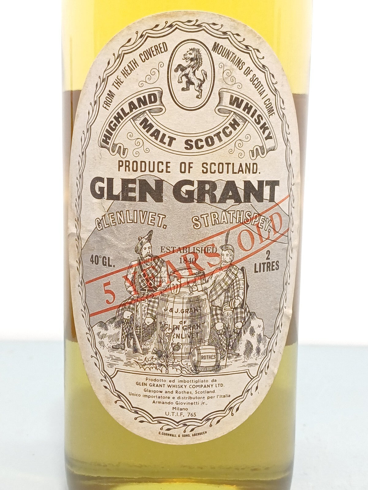 Whisky Glen Grant 5 years 1967 Highland Malt Scotch Whisky bott.2 Litri 40%