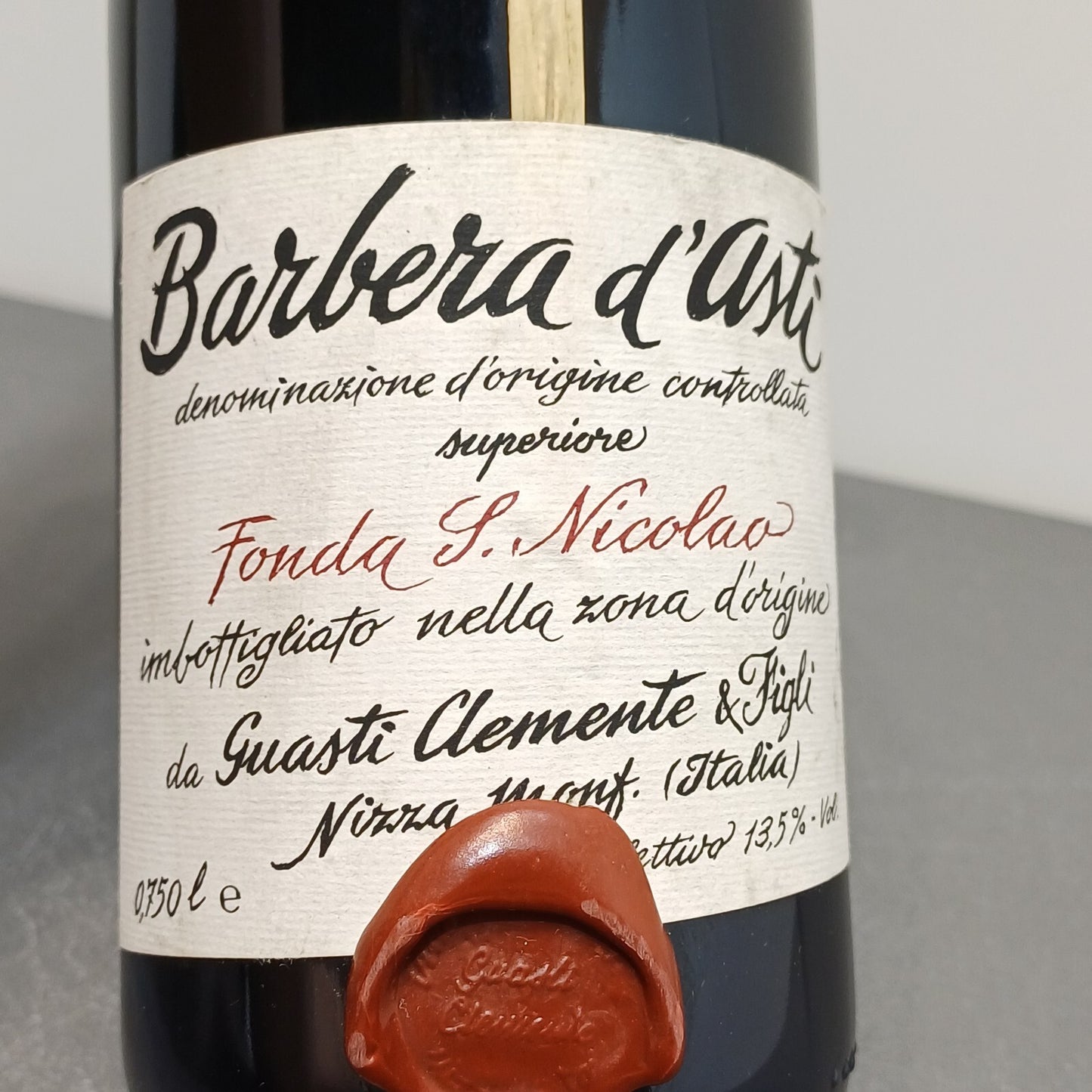 Barbera Guasti Clemente 2004 Fonda S.Nicolao Nizza Monferrato bott. 75 cl 13.5 %