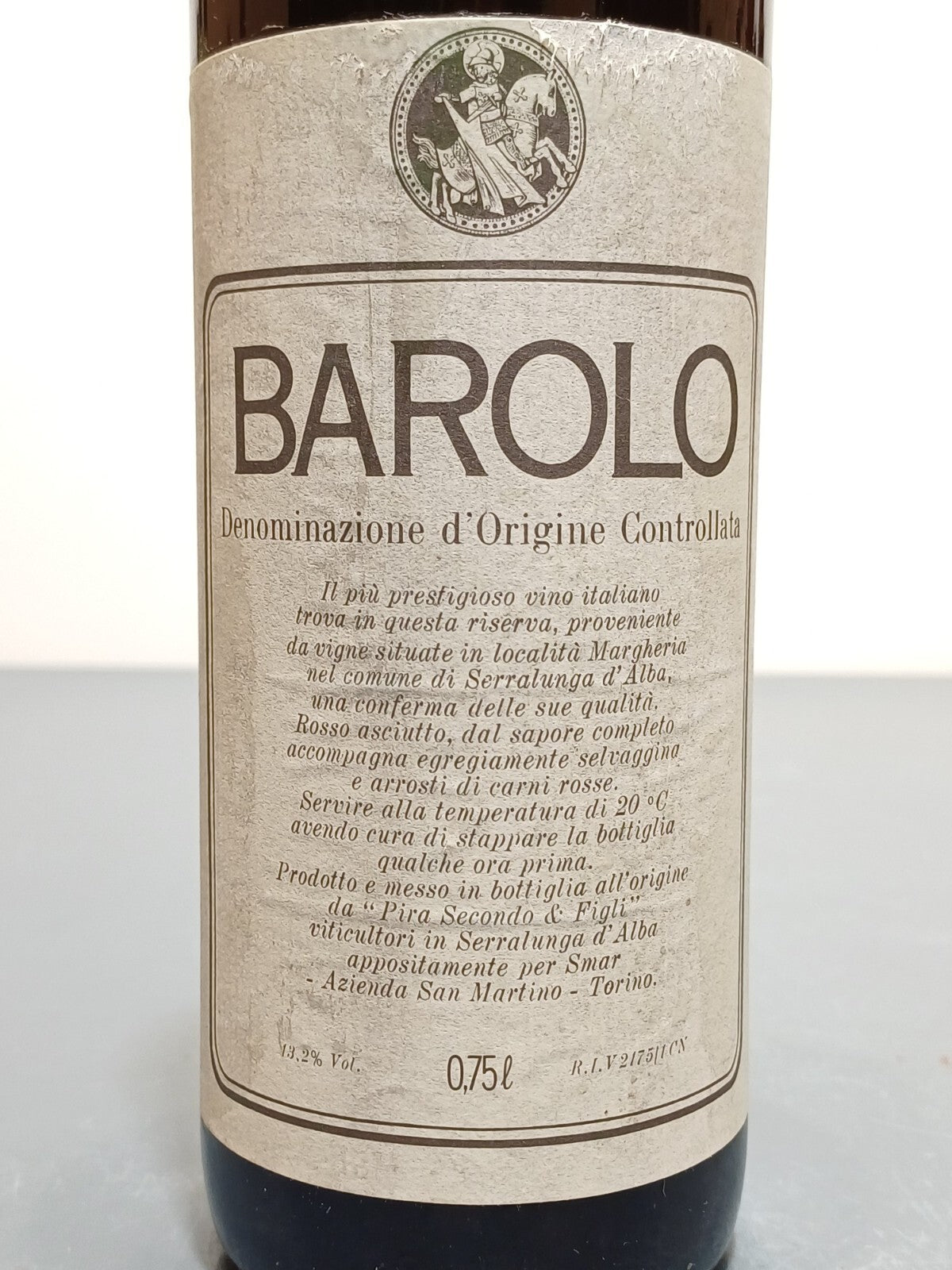 Barolo Pira Secondo 1978 Riserva Speciale bott.72 cl 13.2%