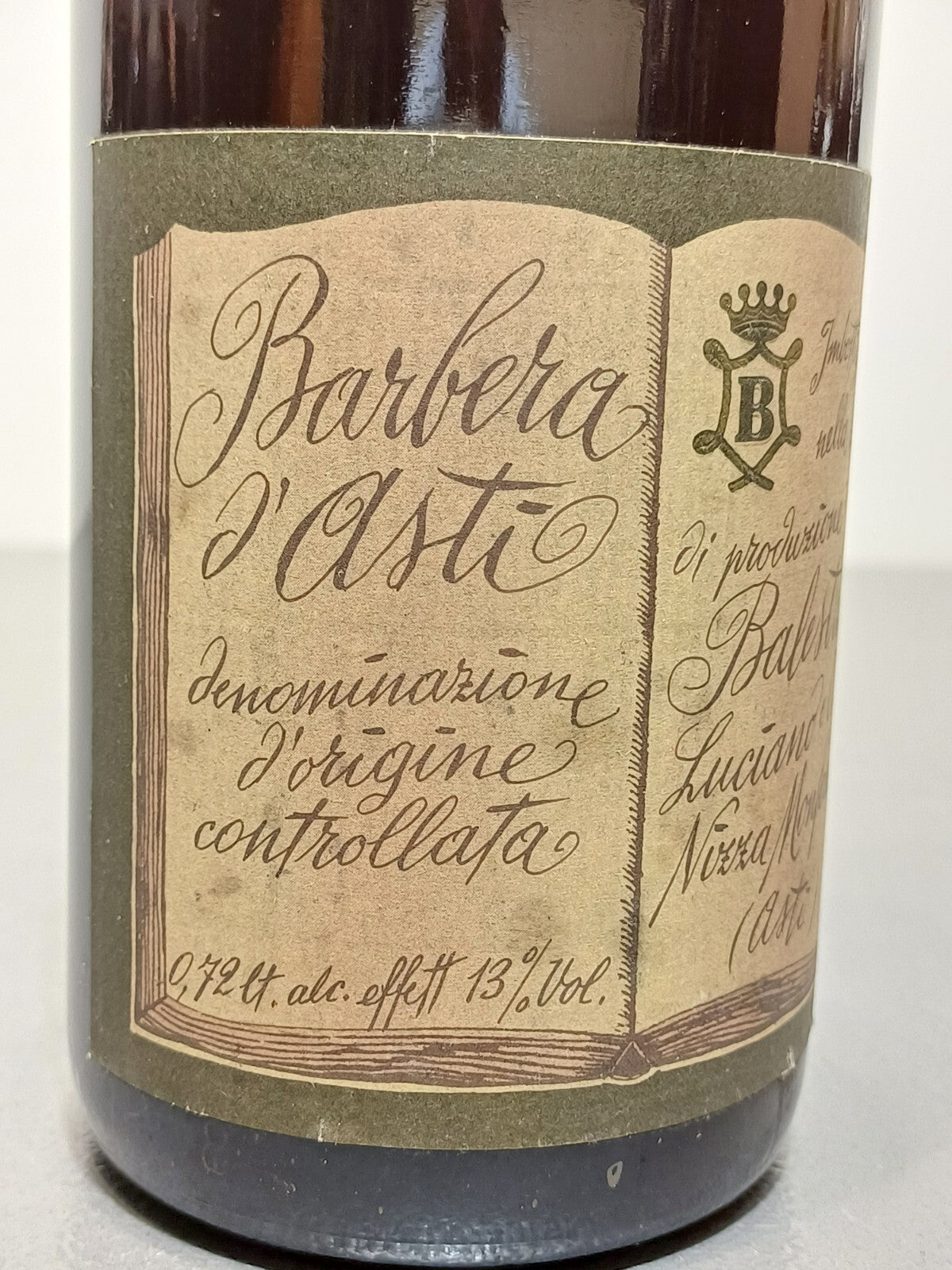 Barbera 1974 Balestrino Luciano Nizza Monferrato bott. 72 cl 13%