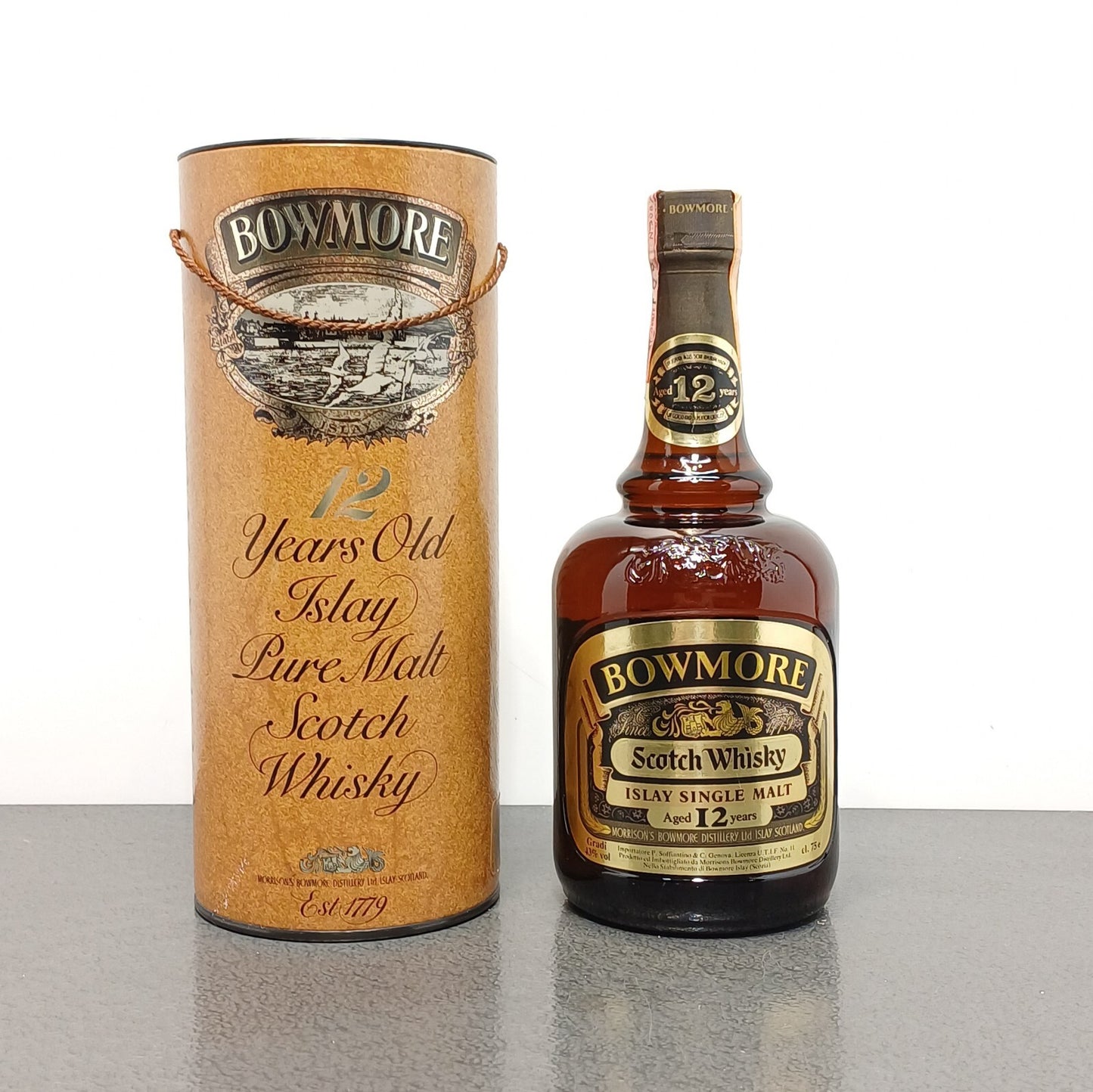 Bowmore 12 years Old Islay Pure Malt Scotch Whisky anni 80 bott. 75 cl 43%