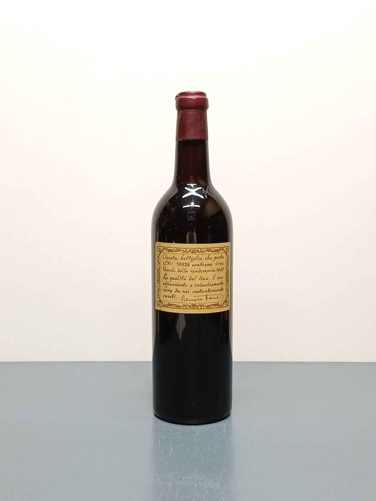 Barolo Renato Ratti 1967 Antiche Cantine Abbazia dell'Annunziata 72 cl 13,5%