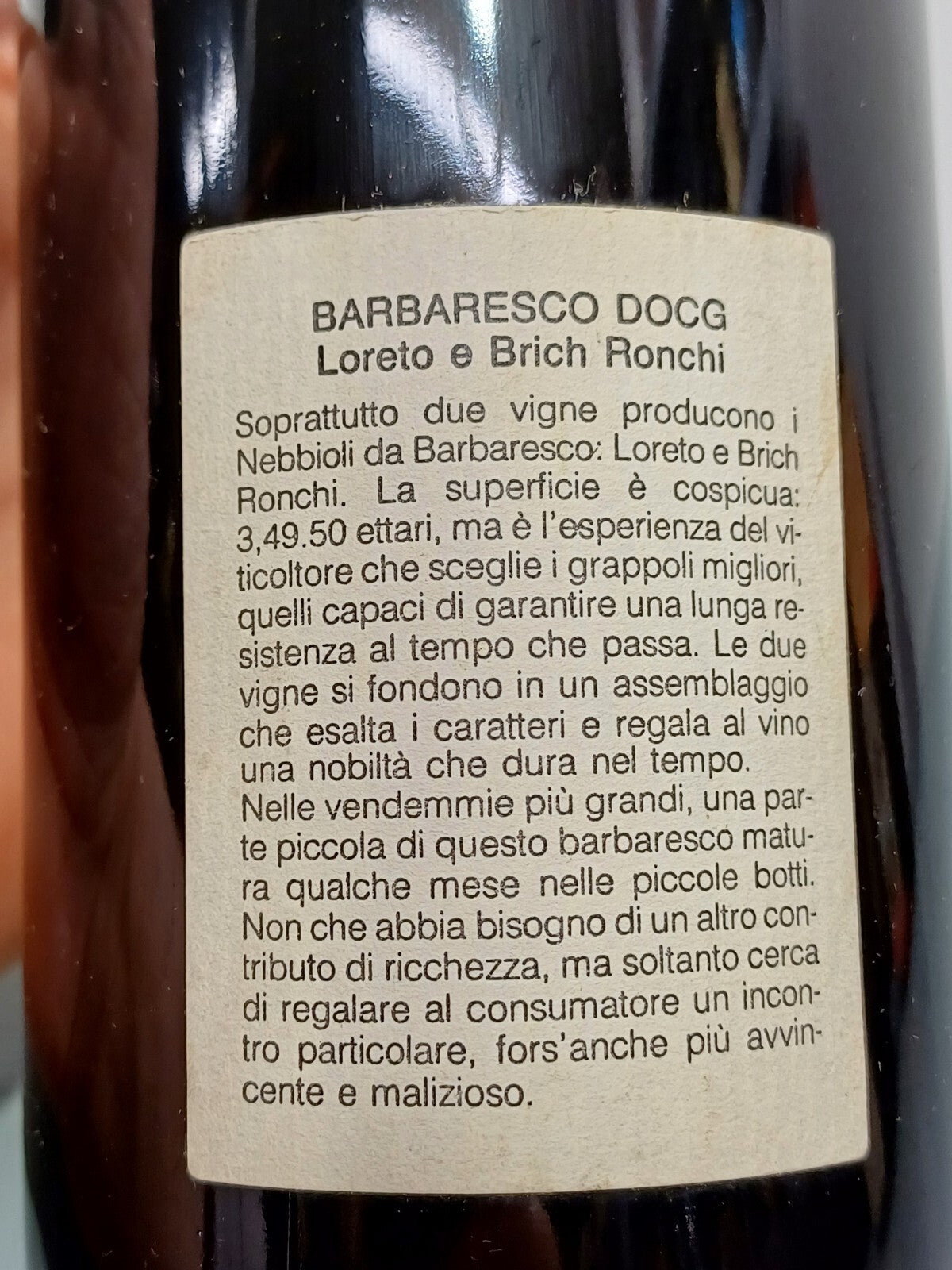 Barbaresco Rocca Albino 1989 Vigneti Loreto e Brich Ronchi bott.75 cl 14%