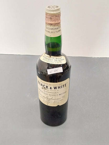 Whisky Black & White 1950s Spring Cap James Buchanan bott.75 cl