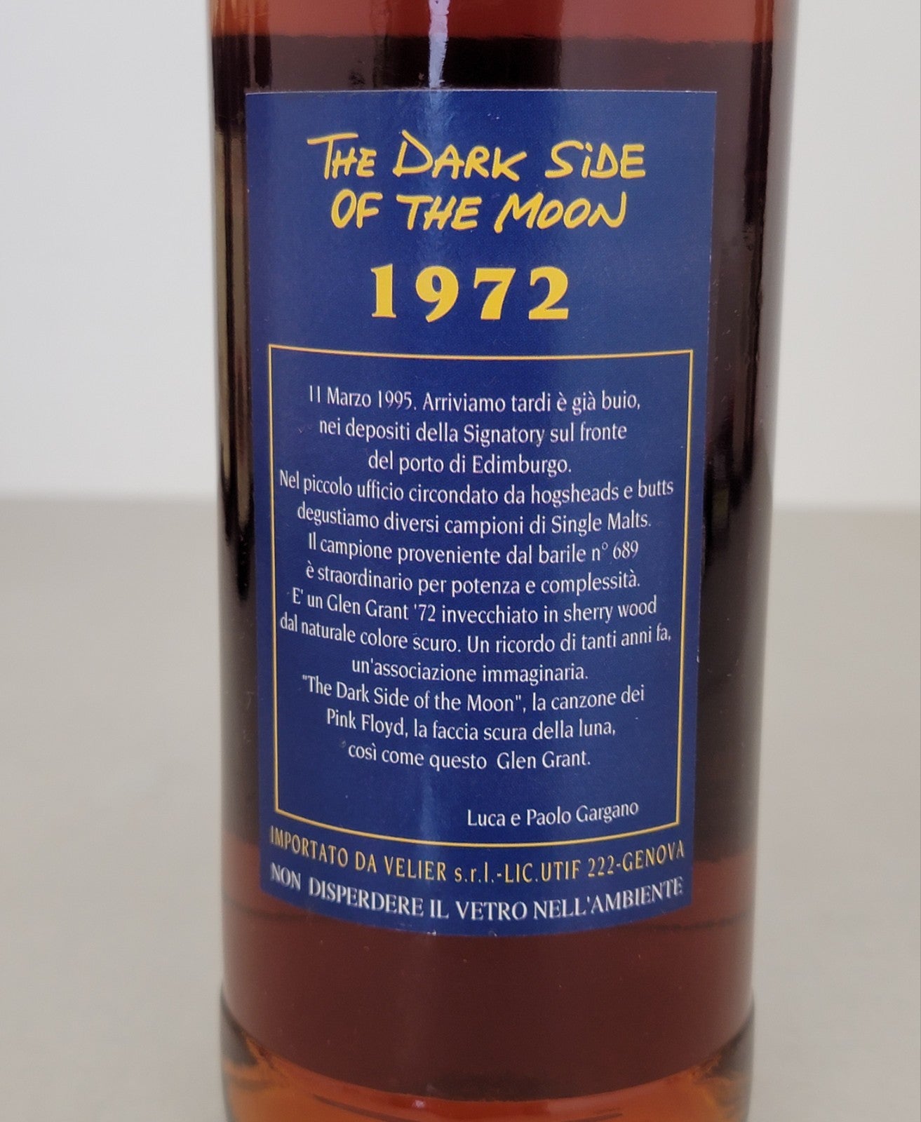 Whisky Glen Grant 1972 The Dark Saide Of The Moon Bottled 1995 bott. 70 cl 43%
