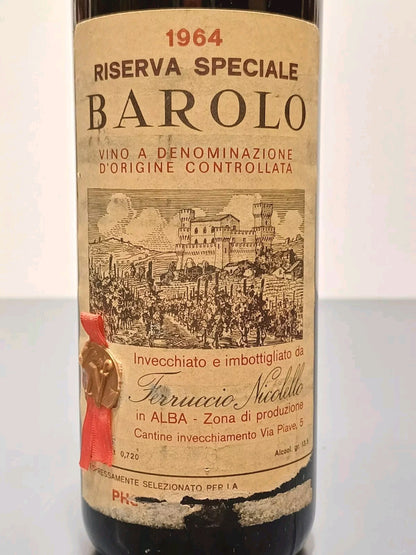 Barolo 1964 Ferruccio Nicolello  Riserva Speciale bott..72 cl