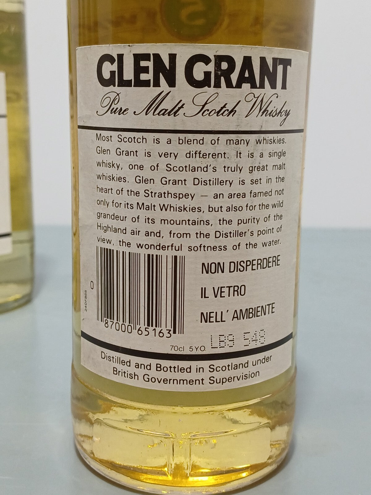 Whisky Glen Grant 5 years 1987 Pure Malt bott. 70 cl