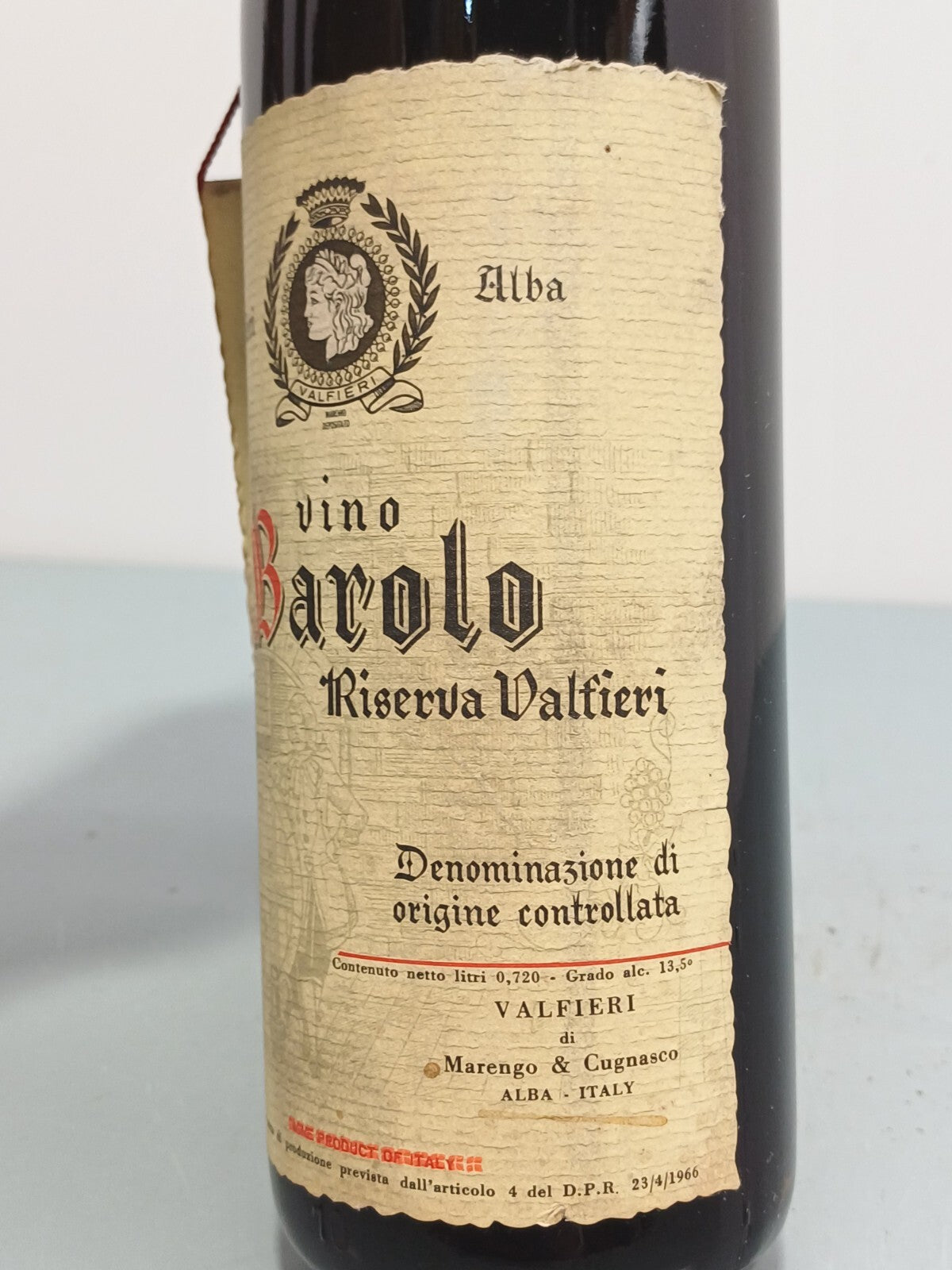 Barolo Valfieri Riserva 1967 bott. 72 cl 13,5%