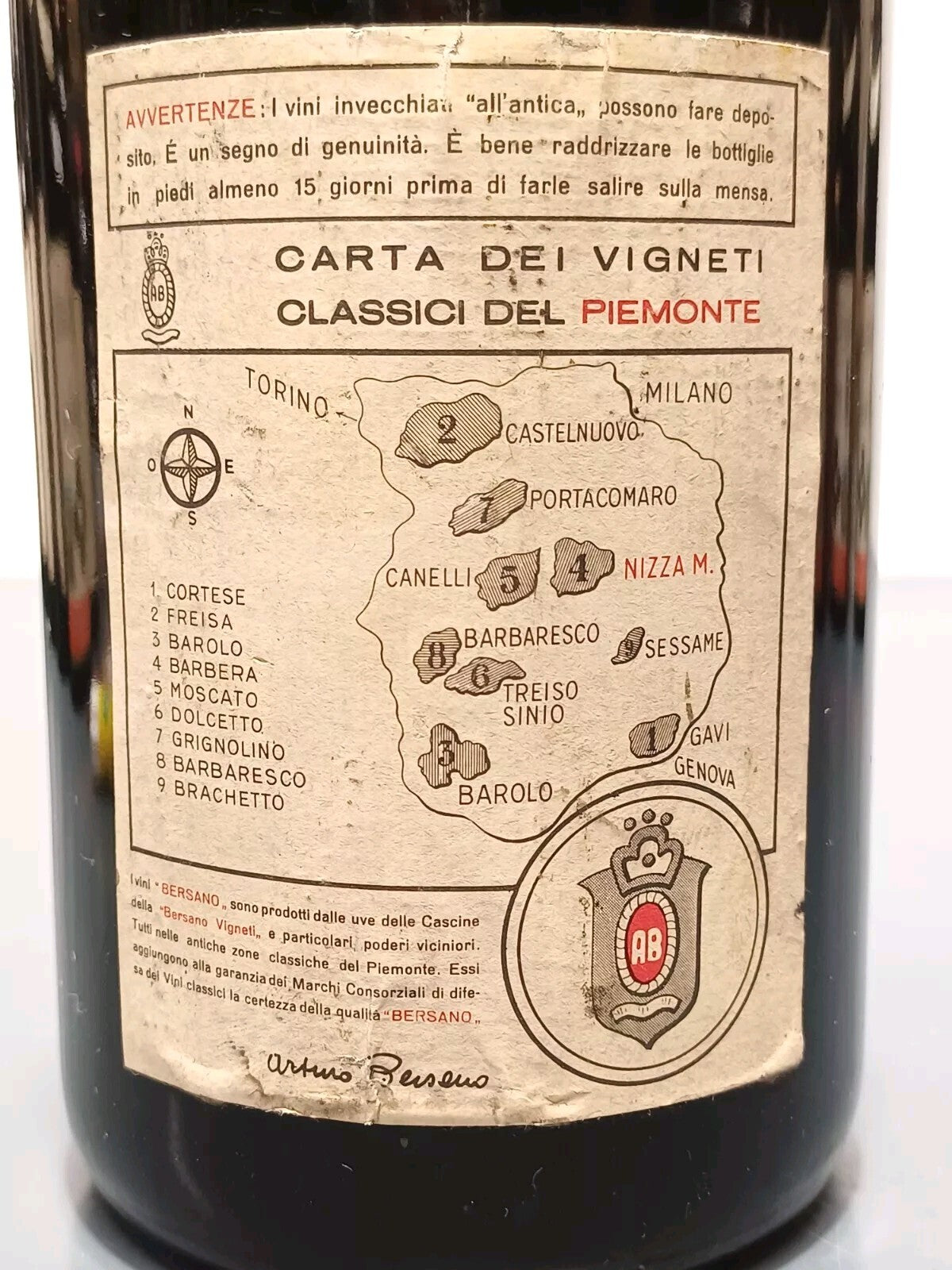 Barolo Bersano 1968 Riserva Speciale bott.72 cl 13,5%