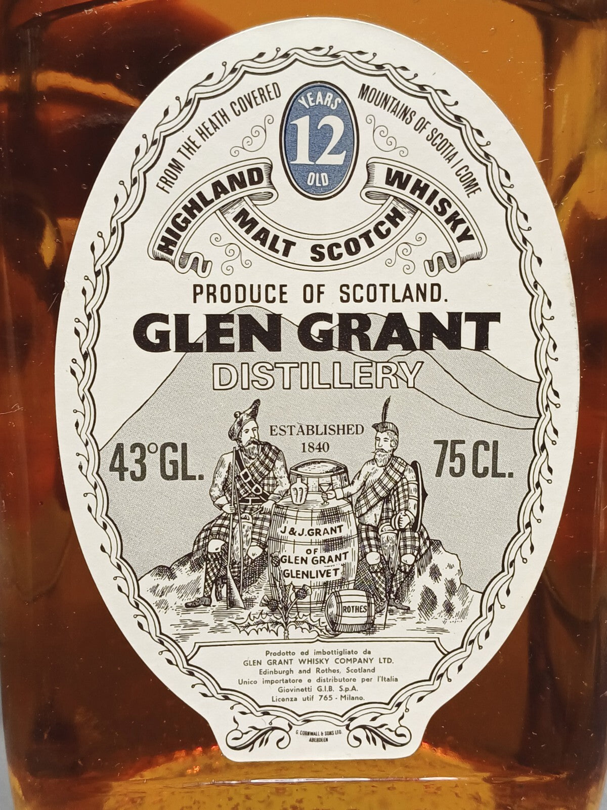Whisky Glen Grant 12 years Highland Malt Scotch Whisky bott.75 cl
