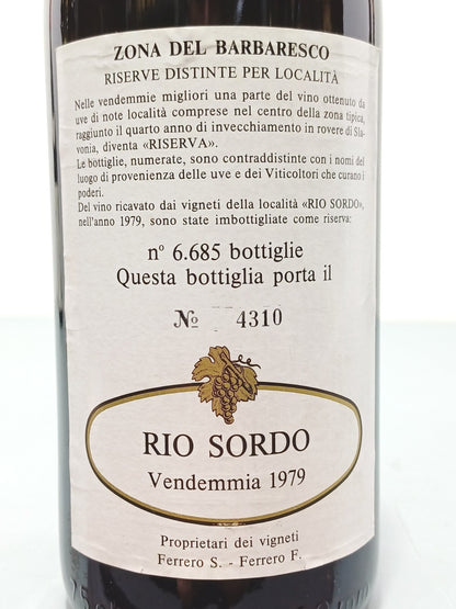 Barbaresco Rio Sordo Riserva 1979 Produttori Del Barbaresco bott.75 cl 13.5%