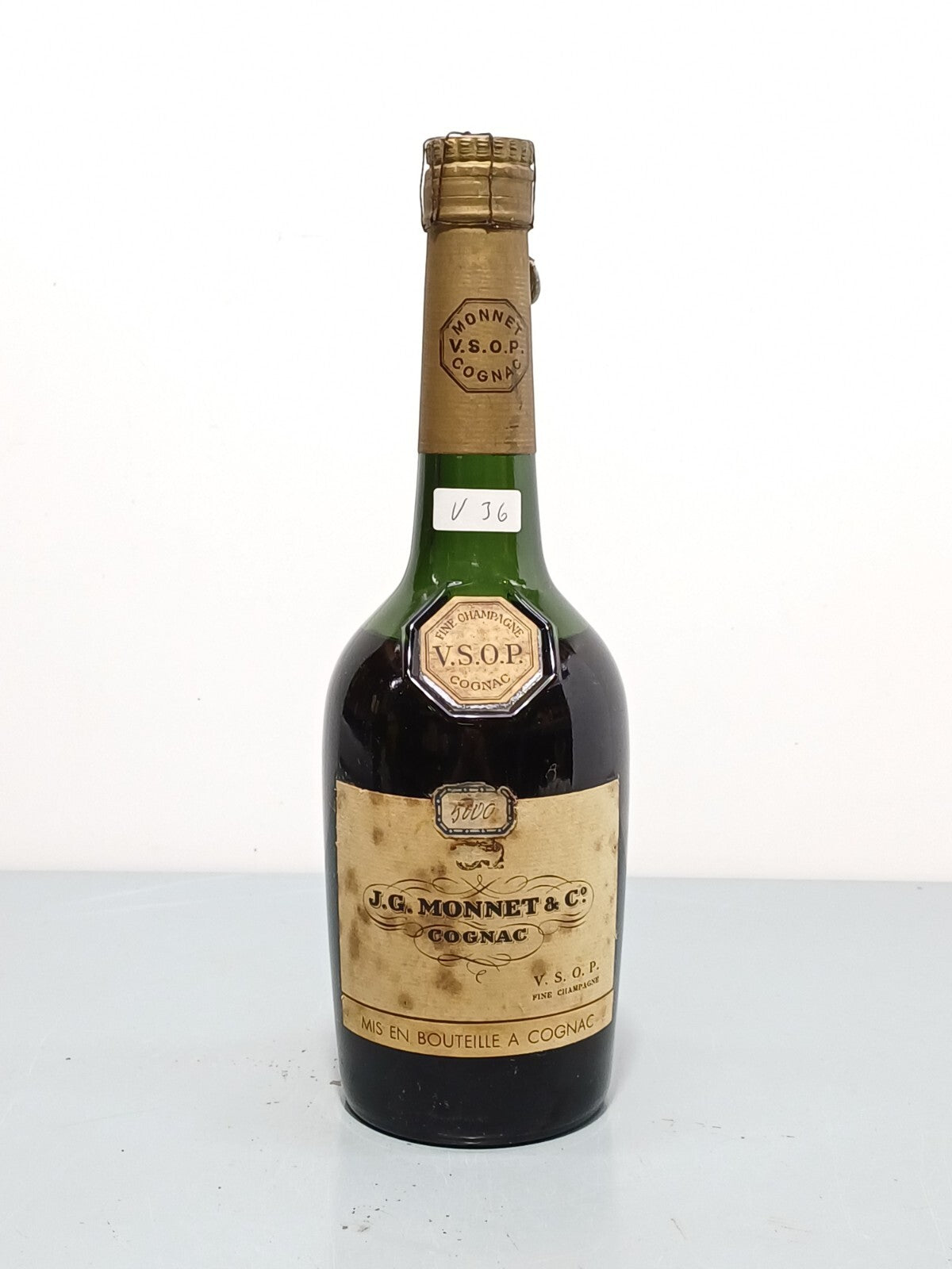 Cognac J.G Monnet V.S.O.P 25 years Fine Champagne bott. 73 cl anni 50