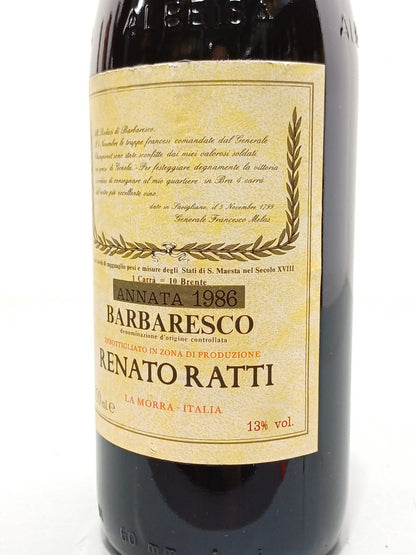 Barbaresco Renato Ratti 1986 bott.75 cl 13.%