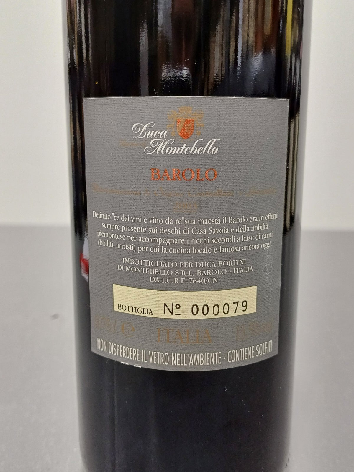 Barolo Duca Bortini di Montebello 1998/1999/2003 - 75 cl