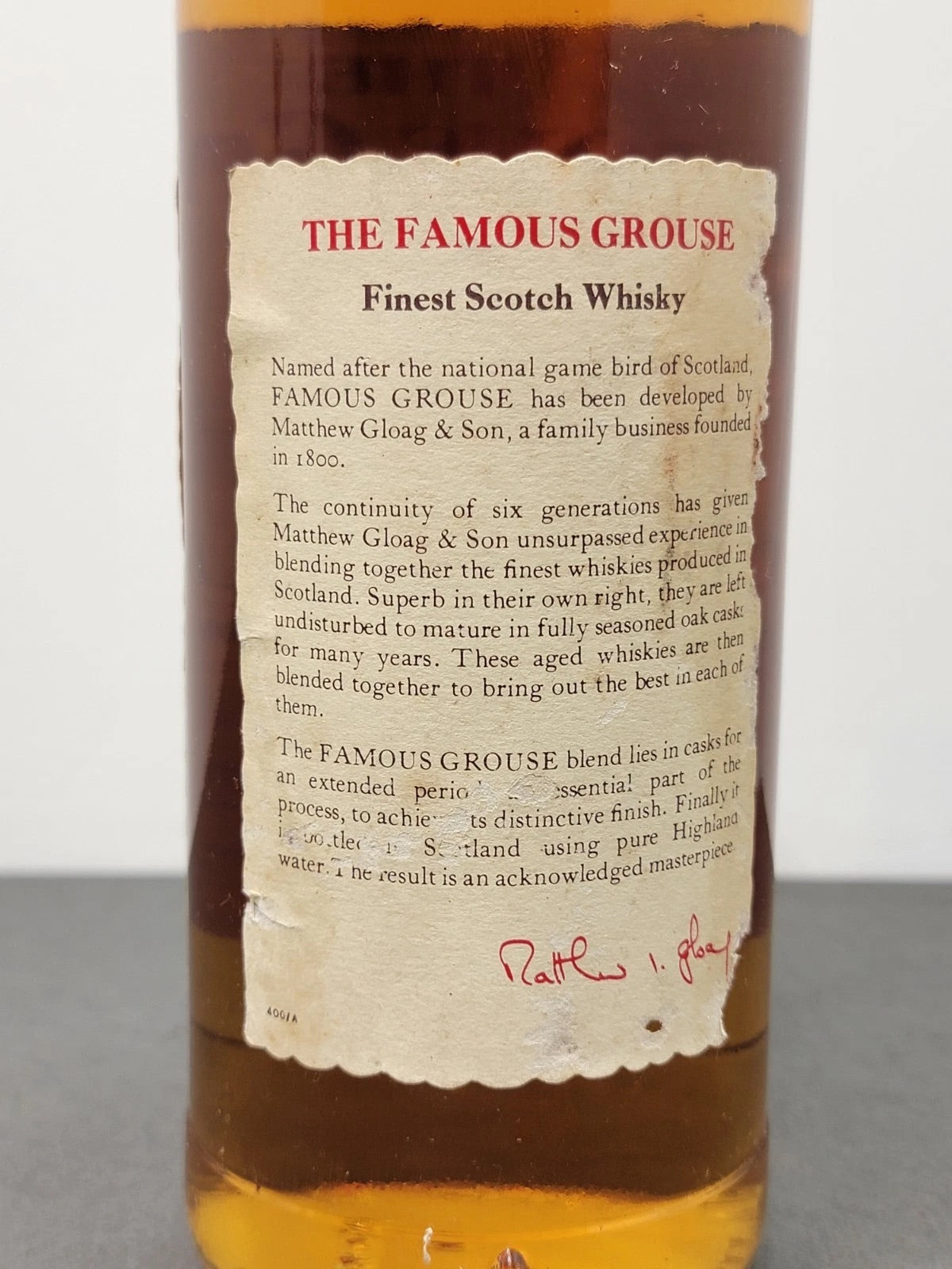 THE FAMOUSE GROUSE - Finest Scotch Whisky Matthew Gloag